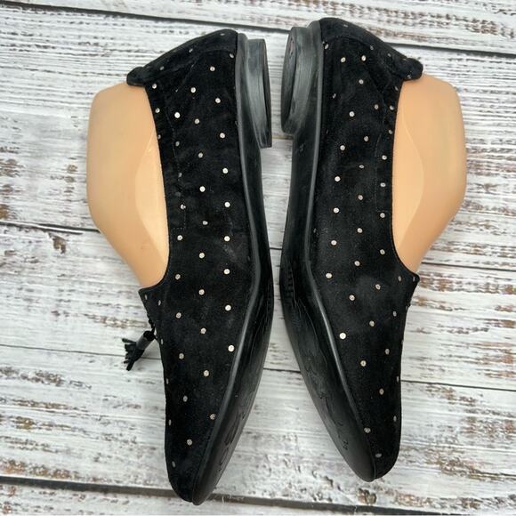 Beautifeel Holly Flats Black Printed Suede Bronze Dots Excellent Women's 39 8-8. - Picture 2 of 11